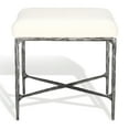 thumbnail image 2 of SAFAVIEH Couture Mandy Modern Boucle Ottoman, Ivory/Black, 2 of 11