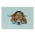 thumbnail image 3 of Beagle Cutting Board, Old Dog Resting Sleeping Tired Puppy Short Haired Purebred Sketch Art, Decorative Tempered Glass Cutting and Serving Board, Small Size, Pale Blue White Brown, by Ambesonne, 3 of 5