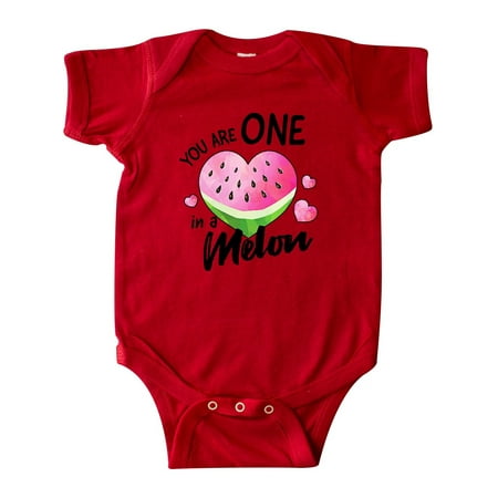 

Inktastic Valentines Day You are One in a Melon with Hearts Gift Baby Boy or Baby Girl Bodysuit