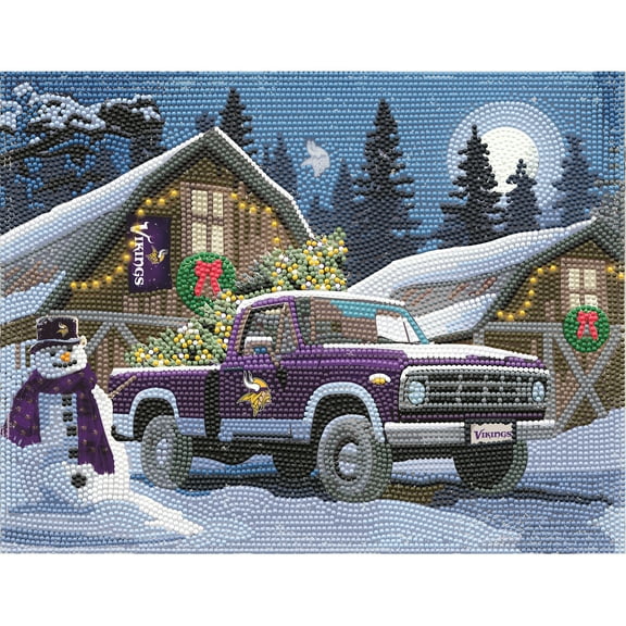Minnesota Vikings Winter Truck Diamond Art Holiday Craft Kit
