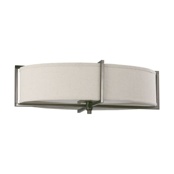 Nuvo 60-4459 - Portia - 6 Light Oval Flush w/ Khaki Fabric Shade