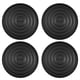 thumbnail image 1 of Juego de 4 manteles individuales lavables, redondos de silicona, color negro, 1 of 5