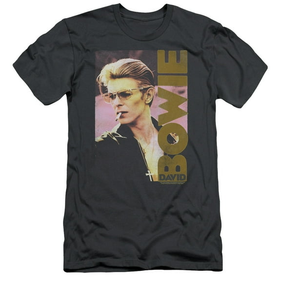 David Bowieokin S/S Adult 30/1 T-Shirt-Charcoal