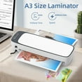 thumbnail image 3 of Mistaha Multifunctional A3 Laminator Bundle with Paper Cutter, Corner Rounder, Hole Puncher, and Iron Rings - 450mm/s Sealing Speed, 1min Preheat, NTC Control - Includes 9 Laminating Films - 110-120V, 3 of 7