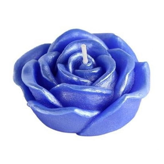 CFZ-075-0 3 in. Rose Floating Candles, Blue - 12 Piece per Box