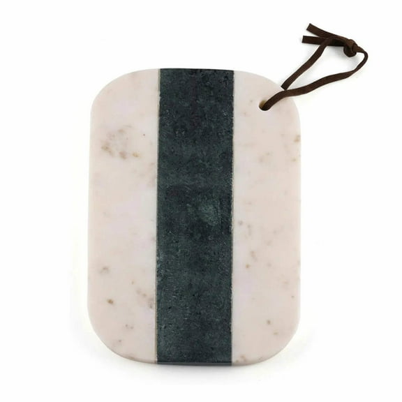 Inox Artisans Brandy Green & White Marble Cheese Board