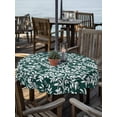 thumbnail image 2 of Outdoor Tablecloths with Umbrella Hole & Zipper, Dark Green Spring Floral Round Tablecloth 54 Inch, Farmhouse Flowers Elegant Pastoral Waterproof Table Cloth, Patio/Pool/Picnic Table Covers, 2 of 8