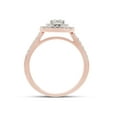 thumbnail image 4 of 0.90 Carat (Cttw) Centre 5MM Round Cut Lab Created Moissanite Diamond Halo Engagement Eternity Ring for Women In 14K Rose Gold Over Sterling Silver (G-H Color, VVS1 Clarity)-4, 4 of 7