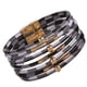 thumbnail image 5 of Minnieouse magnética Multicapas Hebilla magnética Cuero Día de San Valentín Regalos Pulseras Joyas Negro Blanco Cheque Cheque blanco negro 5piezas, 5 of 6