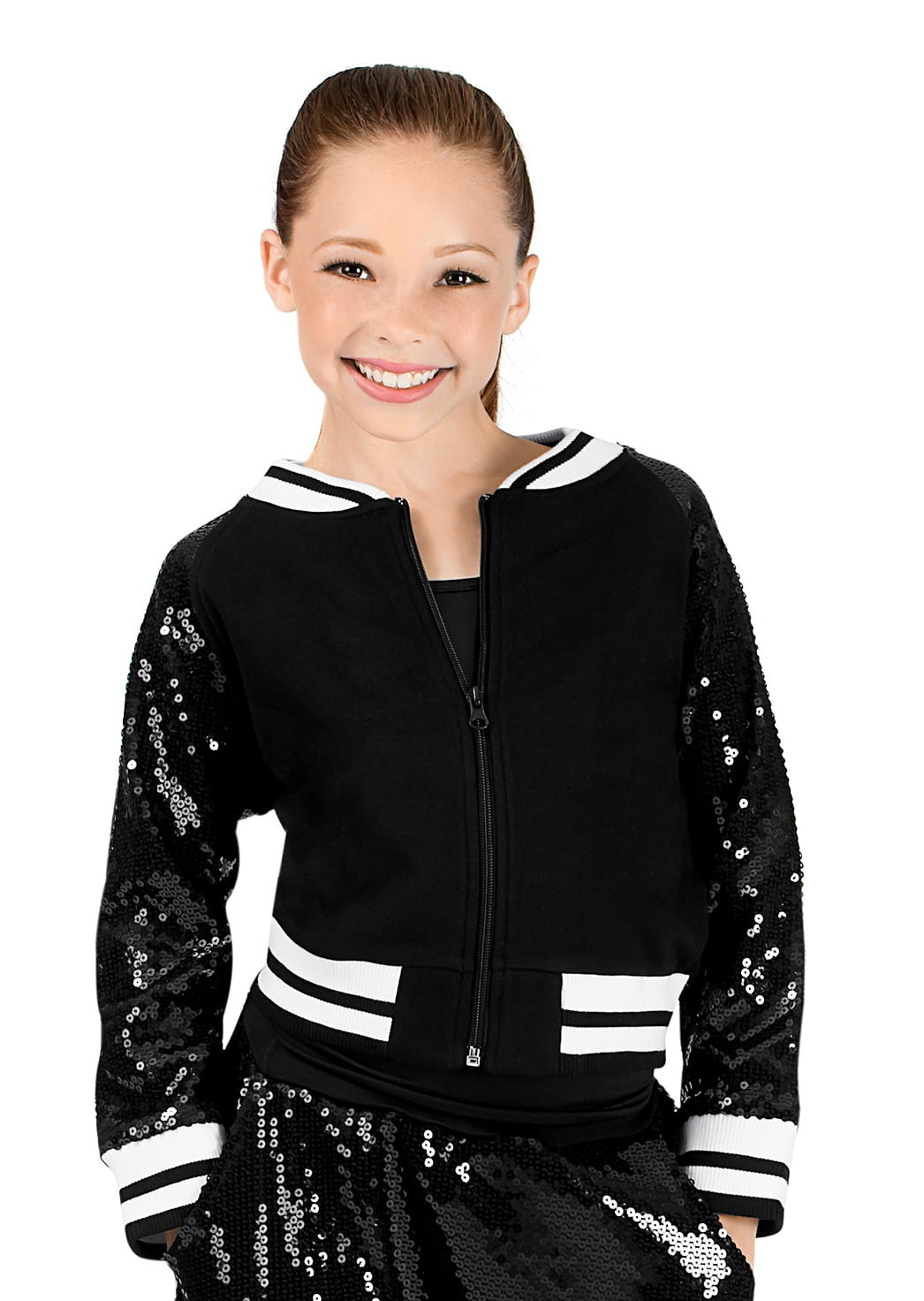 Girls black sequin jacket sales