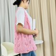 thumbnail image 6 of Kukuzhu Crochet Beach Tote Bag for Women Aesthetic Mesh Tote Bag Summer Hobo Bag Hollow Shoulder Handbags Knit Bag, 6 of 7