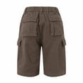 thumbnail image 4 of Bibifish Womens Shorts Multi-Pocket Cargo Wide Leg Shorts High Waist Soft Relaxed Fit Casual Outdoor Errands Functional Trendy Shorts, 4 of 7