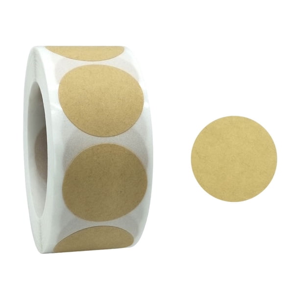 Xihbxyly Pegatinas de Papel Kraft Hechas a Mano, 500 Etiquetas Por Rollo, Adhesivo Permanente Duradero, Versátiles para Embalaje, Scrapbooking, Regalos, Repostería, Ideales para Pequeñas Empresas, Ta