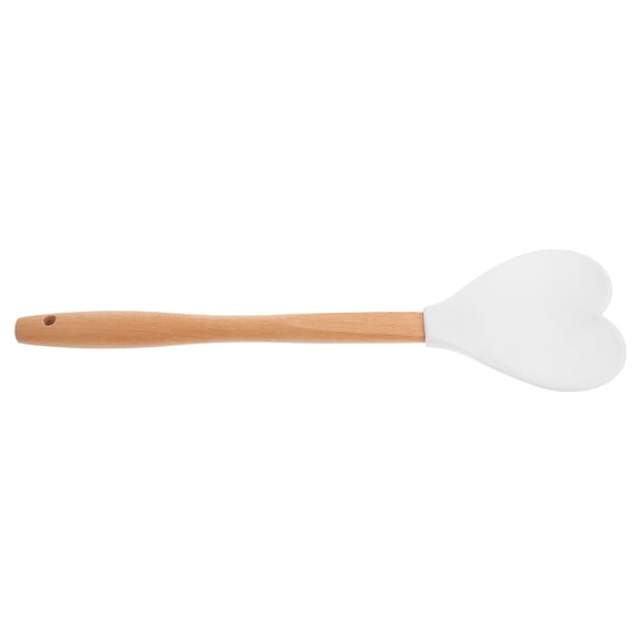 GOOHOCHY Heart Design Silicone Spoon Nonstick Flexible Heat Resistant Kitchen Tool
