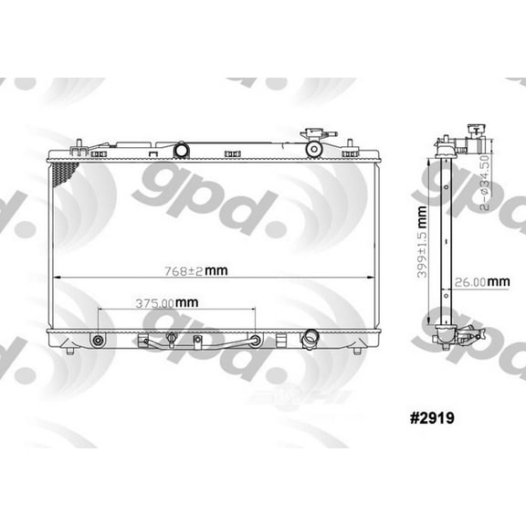 Radiator Fits select: 2007-2012 LEXUS ES, 2009-2015 TOYOTA VENZA