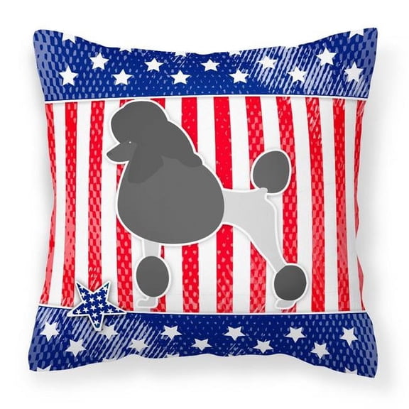 Carolines Treasures BB3339PW1818 USA Patriotic Poodle Fabric Decorative Pillow
