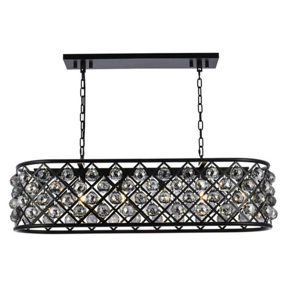 1216 Madison Collection Pendant Lamp L:40in W:13in H:15in Lt:6 Mocha Brown Finish Royal Cut Silver Shade (Grey)