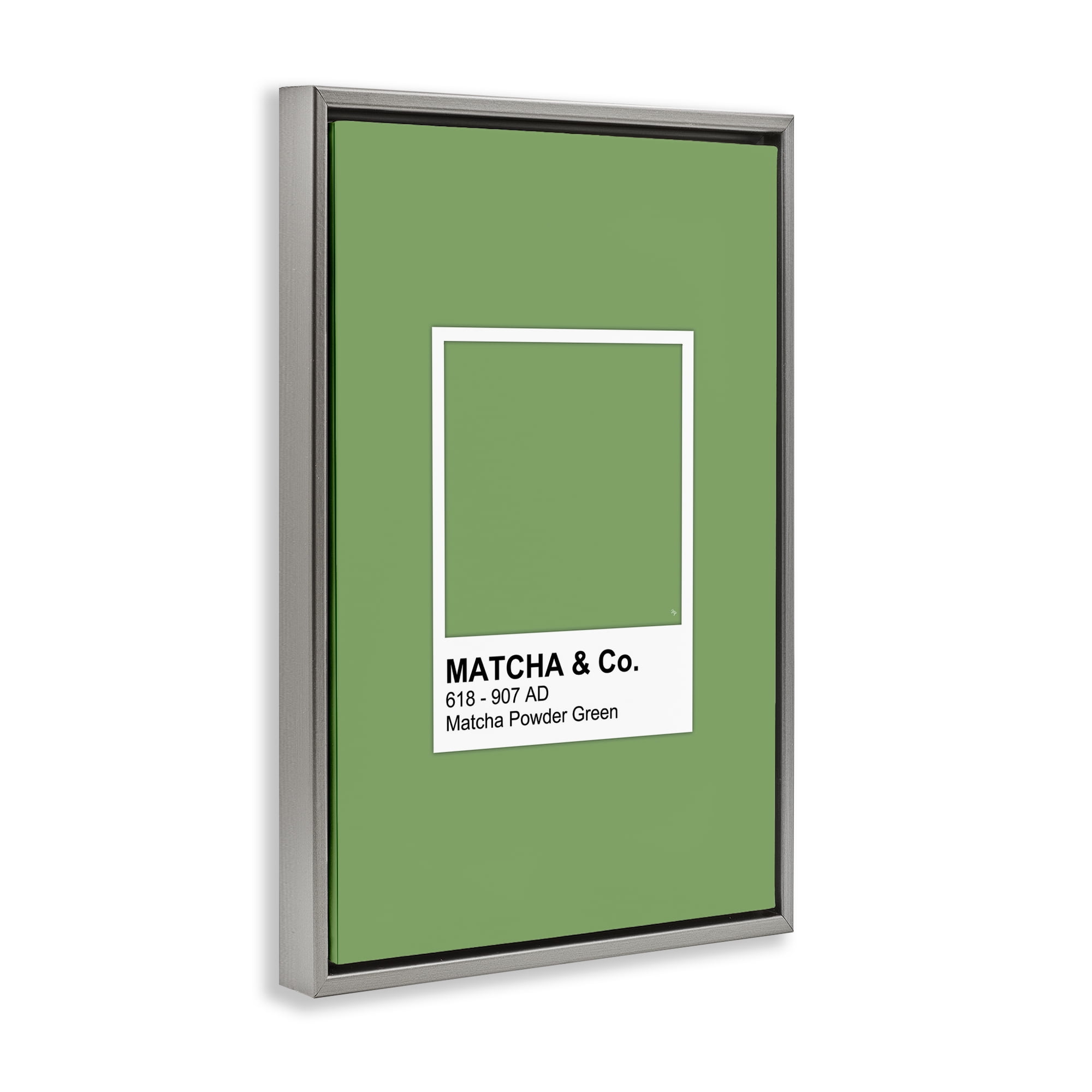 Stupell Industries Matcha Powder Green Shade Gray Framed Floater Canvas Wall Art, design by Martina Pavlova