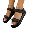 thumbnail image 3 of KEVCHE Roman Casual Comfortable Platform Beach Shoes for Women, Soft Sole Velcro Sandals with Adjustable Double Strap, Arch Support Athletic Hiking Water Summer Sandals, 3 of 5