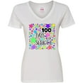 thumbnail image 3 of Inktastic 100 Days of School Pastel Stars Women's V-Neck T-Shirt, 3 of 5
