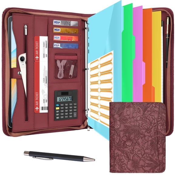 Organizador Eshow de piel con cremallera, 33 x 26 x 2 cm