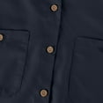 thumbnail image 4 of VBTAPA Mens Solid Color Shirts Short Sleeve Button Down Shirts Wrinkle Free Casual Vacation Beach Summer Tops Navy L, 4 of 8