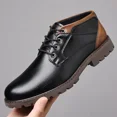 thumbnail image 3 of Botas de cuero de alta calidad para hombre, botines marrones Vintage, calzado informal de trabajo de diseñador, botas Chelsea para hombre al aire libre, talla 38-48, 3 of 5