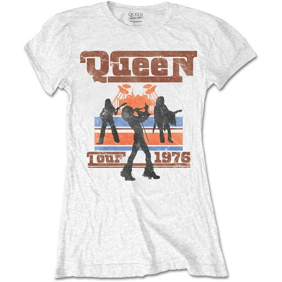Queen Ladies T-Shirt: 1976 Tour Silhouettes (Large)