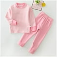 thumbnail image 2 of BLVB Girls Boys Thermal Underwear Set Soft Long Winter Johns Base Layer Thermal Top and Bottom for Toddler, 2 of 3