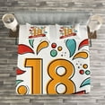 thumbnail image 3 of Ambesonne Digital Quilted Bedspread Set 3 Pcs, Eighteenth Birthday, King Size, Multicolor, 3 of 3