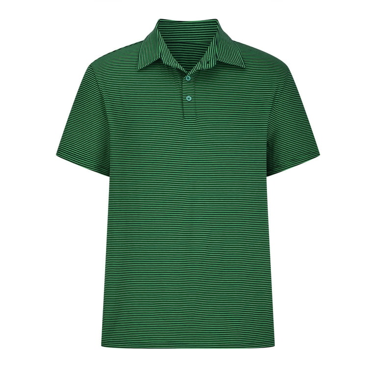 PBNBP Polo Shirts for Men,Men's Polo Shirt Vintage Short Sleeve Knit Shirt  Casual Lightweight Business Shirt Striped Print Shirts 