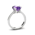 thumbnail image 3 of HeartsAndYou 1.7ct Natural Cushion Purple Amethyst & Diamond Ring Accent 14k SOLID White Gold, 3 of 9
