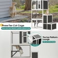 thumbnail image 2 of Outdoor Catio Enclosure for Cats Clearance, 3-Tier Wooden Catio Enclosure for 3 Cats, Winter Cat Cage for Indoor with Resting Box, Platforms, Jump Box, 71"H, Gray, 2 of 9