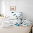 thumbnail image 6 of Manfei Kawaii Starfish 7-Piece Twin Bedding,Calm Sea Plant Bedding Comforter Set,White Blue,Reversible, 6 of 8