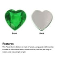 thumbnail image 4 of Uxcell 20Pcs Acrylic Heart Rhinestone 25mm Flat Back Plastic Gems for Jewelry Making, Dark Green, 4 of 7