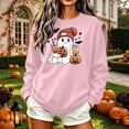 thumbnail image 2 of Hurxie Halloween Women Pumpkin Sweatshirt Funny Pumpkin Face Graphic Pullover Crewneck Long Sleeve Fall Shirts Top, 2 of 5