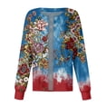 thumbnail image 4 of Womens July 4th Scrub Jackets Usa Flag Print Medical Nurse Uniforms Casual Crew Neck Long Sleeve Scrub Shirt, 4 of 5