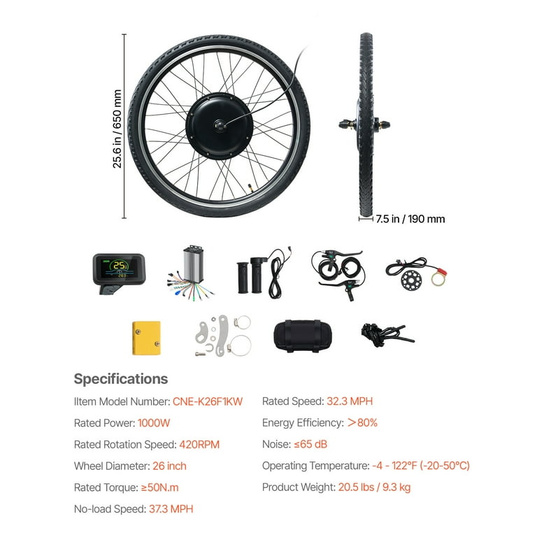 electric bicycle motor specifications Varstrom 48V 1500W Rear Hub | Hub Conversion Kit 36V 750W 24 inch Front Frame 2 3/8 to 3 Width Rim Electric Bicycle Conversion Kit exactly reaches you needs VEVOR 24V DC Electric Motor