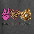 thumbnail image 2 of Peace Love Baseball Sports Unisex Crewneck Graphic Sweatshirt, Heather Black, XX-Large, 2 of 4