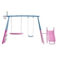thumbnail image 4 of Swing Set for Kids Outdoor Swing Sets Heavy-Duty Metal Swing Set with Slide Backyard Swing Sets Holds Up to 440lbs for Ages 3-8, 4 of 14