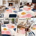 thumbnail image 5 of 6'x9' Area Rugs, Navy Blue Abstract Art Indoor Outdoor Area Rug for Living Room Bedroom, Modern Geometric Pink Art Washable Bathroom Rugs Kitchen Floor Carpet Mats Home Decor Aesthetic, 5 of 8