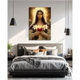thumbnail image 2 of AVOI Virgin Mary Canvas Wall Art Christian Wall Decor Immaculate Heart of Mary Picture Religious Painting Faith Prints Living Room Bedroom Office Decor(Art-5) Unframe: 12x18in, 2 of 5