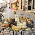thumbnail image 3 of Rooster Chicken Sunflower Elastic Fitted Round Table Cover Fence Plant Waterproof Outdoor Tablecloth for Holiday Party, Picnic, Patio & Dining Fits Tables Up to 45"-54", 3 of 8