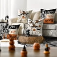 thumbnail image 3 of Sm:)e Black Trick or Treat Ghost Pumpkin Happy Halloween Pillow Covers 18x18 Inch Set of 2, Cushion Covers for Sofa Home Decor, 3 of 8