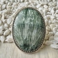 thumbnail image 3 of Handcrafted Seraphinite Gemstone Ring, Statement Ring. made In 925 Sterling Silver. Boho Ring, Green Stone Ring, Boho Jewelry, Gift For Her,, 3 of 4