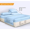 thumbnail image 4 of JS Sanders Collection 600TC Flex Head Queen Sheets for Sleep Number Bed - 100% Cotton 4 Pcs Split Head Queen Sheets for Adjustable Bed, 28 Inch Down Sheets Light Blue -18 Inch Deep Sheets, 4 of 8
