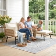 thumbnail image 3 of RADIATA 3-Seat Patio Wicker Sectional Sofa with Chaise Lounge, Water-Resistant Cushions, 500 lb Capacity, Beige, 3 of 8