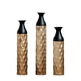 thumbnail image 6 of YIQMI Black Gold 3D Hex Floor Vase Set of 3 Metal Tall Vases 34/29/25 in for Dried Protea, Faux Anthurium, Thanksgiving, Christmas, Housewarming, 6 of 8
