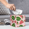 thumbnail image 6 of Sikiie Watermelon Leather Tissue Box Cover Square, tissue box holder, Tissue Box with Bottom Belt-5.2”x5.2”x5.2”, 6 of 7