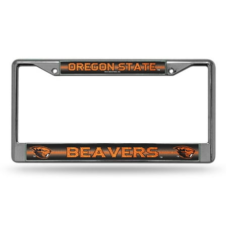 Oregon Pate Board - Oregon State Beavers NCAA Bling Glitter Chrome License Plate Frame